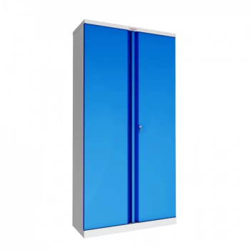Image of SCL Series SCL1891GBK 2 Door 4 Shelf Steel Storage Cupboard Grey Body & Blue Doors with Key Lock