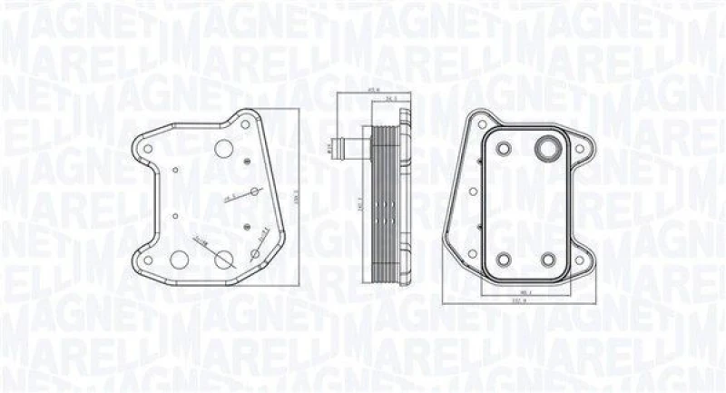 Image of MAGNETI MARELLI Engine oil cooler MAGNETI MARELLI 350300001800