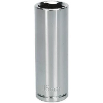 Image of Siegen 3/8" Drive Deep Hexagon WallDrive Socket Metric 3/8" 15mm