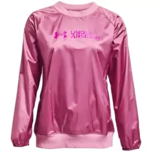 image of Under Armour Recover Woven Shine Crew Sweater - Pink