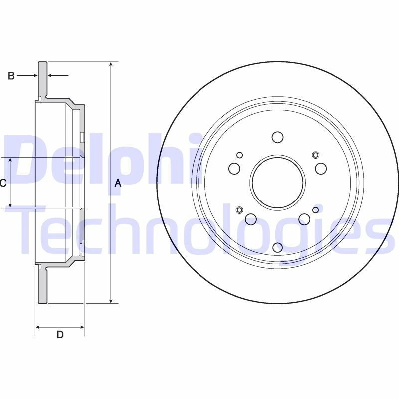 Image of DELPHI Brake disc DELPHI BG4694C