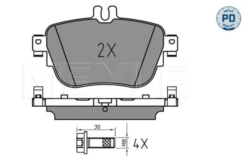 Image of Brake pad set MEYLE 025 224 3716/PD
