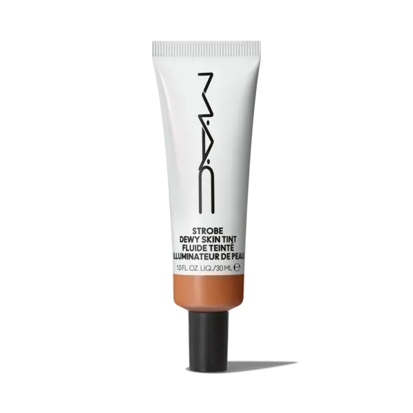Image of MAC Cosmetics UK Strobe Dewy Skin Tint - Tinted Moisturiser - Lightweight, 8 Hour Long Wear In Deep 3, Size: 30ml