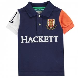 Image of Hackett Hackett Boys Multi-coloured Short-Sleeved Polo Shirt - 5AL Blue Multi