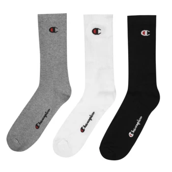 image of Champion 3 Pack Logo Socks - Grey