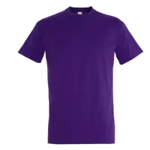 image of SOLS Mens Imperial Heavyweight Short Sleeve T-Shirt (L) (Dark Purple)