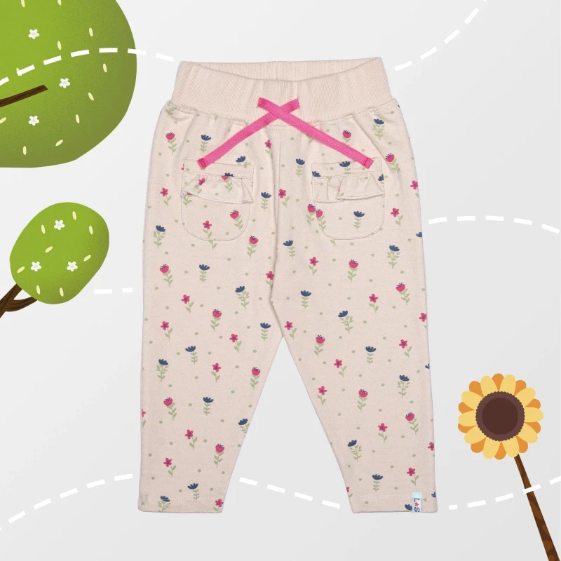 Image of Lilly + Sid Girl's Floral Print Joggers Size: 0-3 m Multicolor Female 0-3 m