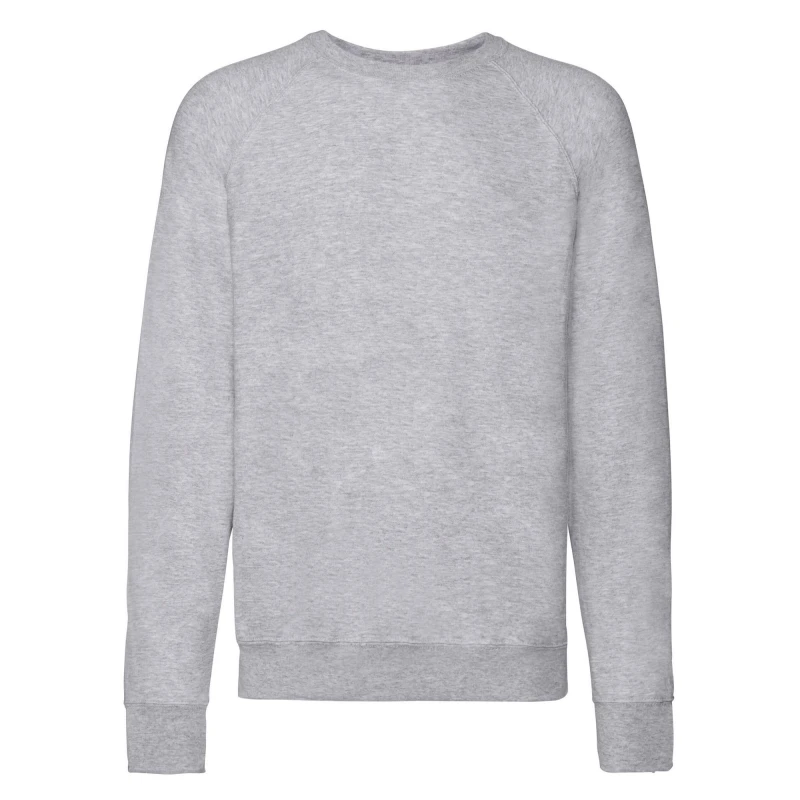Image of Fruit Of The Loom Fruit of the Loom Men Lightweight Raglan Sweatshirt in Grey Size: Small Grey S Male 5063470706563
