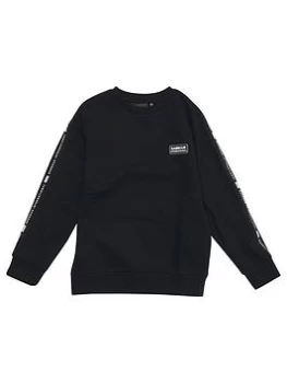 Image of Barbour International Boys Holburn Tape Sweat Top - Black, Size 8-9 Years