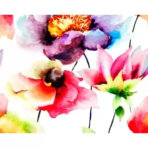 image of Origin Murals Watercolour Flora Multi Bright Wall Mural - 3.5m x 2.8m