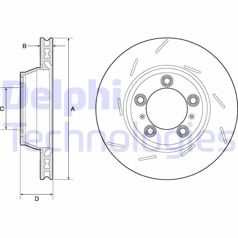 Image of DELPHI Brake disc DELPHI BG9164C