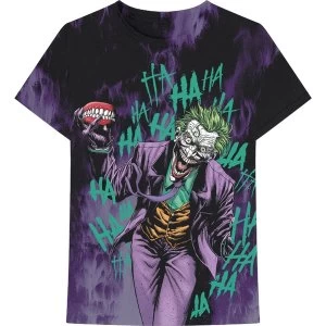 Image of DC Comics - Joker All Over Faded Unisex Large T-Shirt - Black