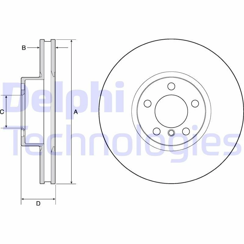 Image of DELPHI Brake disc DELPHI BG9141C