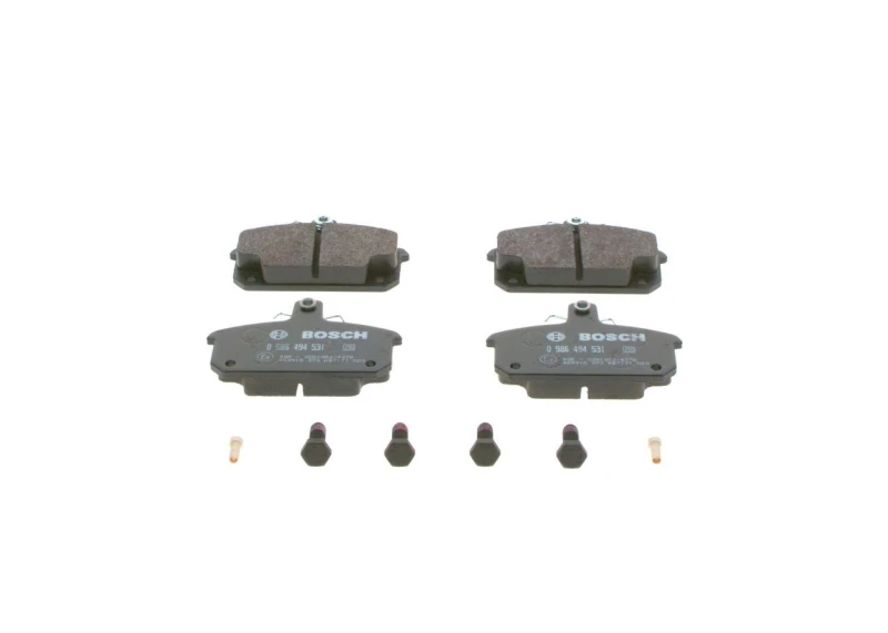 Image of Bosch 0 986 494 531 Brake pad set incl. wear warning contact, with mounting manual Low-Metallic Brake Pad Set,disc brake (402)