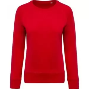 Image of Kariban Womens/Ladies Organic Raglan Sweatshirt (S) (Red)