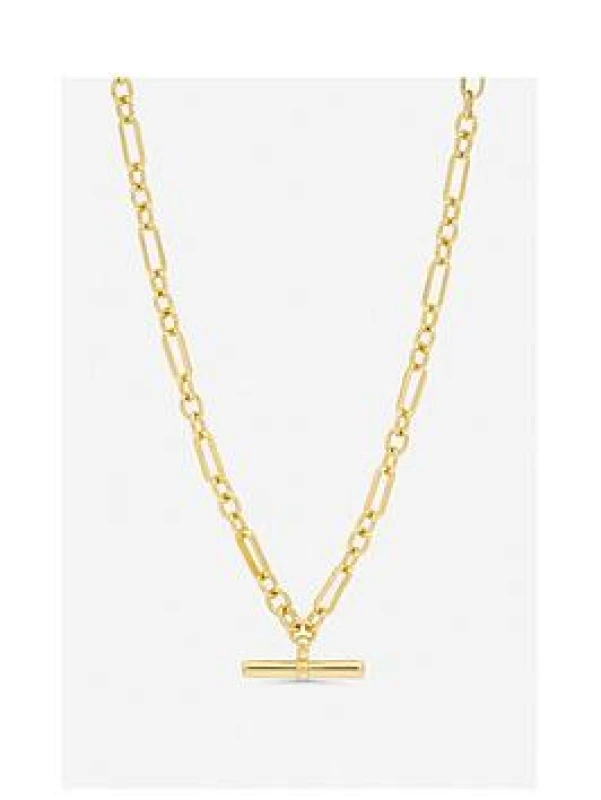 Image of Jon Richard Womens Gold Plated Luxe T-Bar Necklace Gold Female One Size