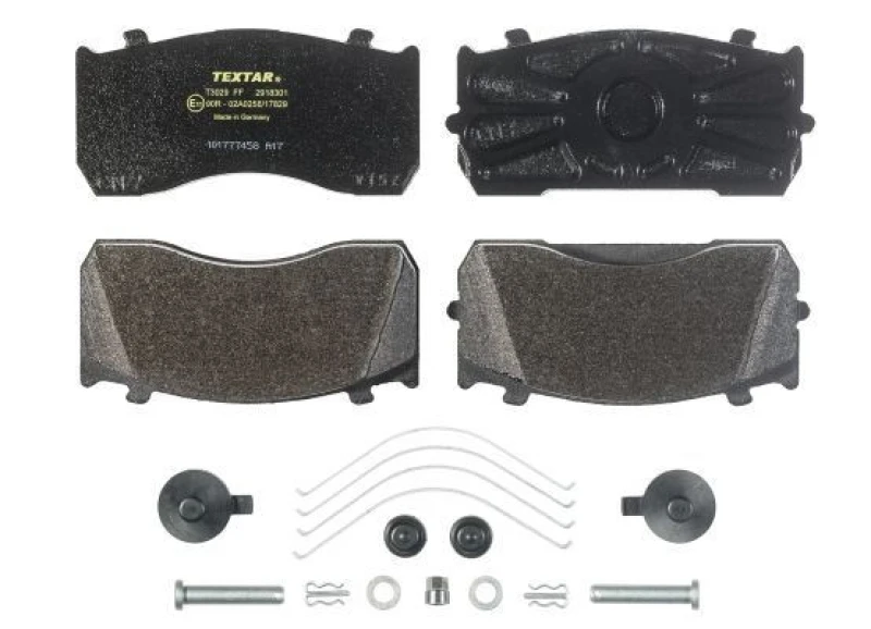 Image of TEXTAR 2918301 Brake pad set not prepared for wear warning indicator, with accessories Brake Pad Set,disc brake (402)