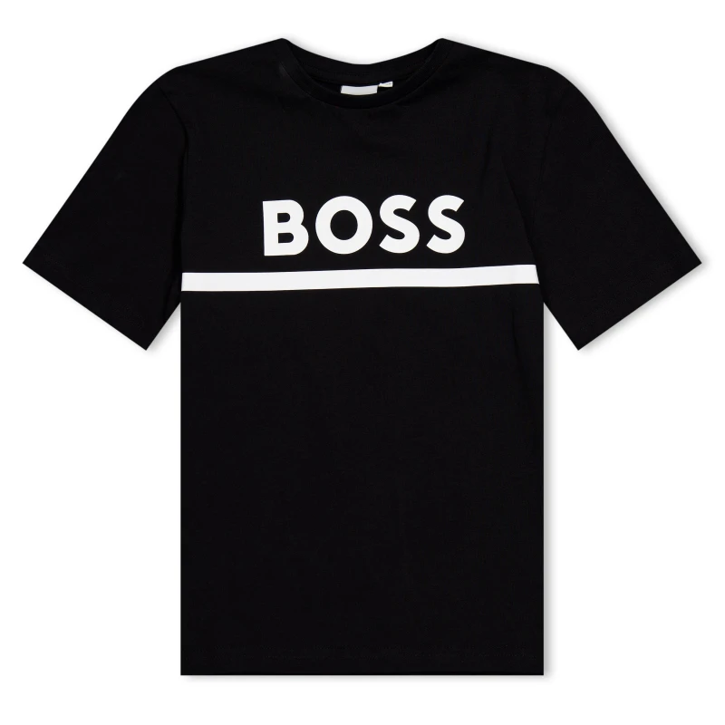 Image of Boss Kids Large Logo T-Shirt, Logo Design Black 09B male 4Y