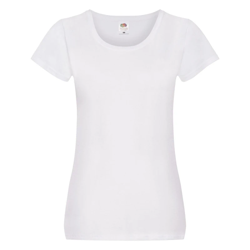 Image of Fruit Of The Loom Original Plain Lady Fit T-Shirt White female