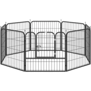 image of 0.79 x 0.79m Pet Playpen Metal Hutch Cage House Rabbit Guinea Dog Puppy - Pawhut