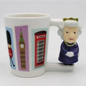 Image of Ceramic Queen Shaped Handle Mug