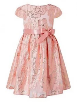 image of Monsoon Girls Chelsea Floral Jacquard Pink Dress - Pink, Size 12-13 Years, Women