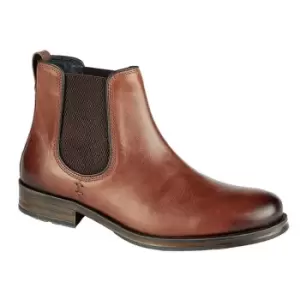 Image of Roamers Mens Leather Twin Gusset Ankle Boots (9 UK) (Conker Brown)