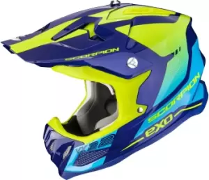 Image of Scorpion VX-22 Air Attis Motocross Helmet, blue-yellow, Size L, blue-yellow, Size L