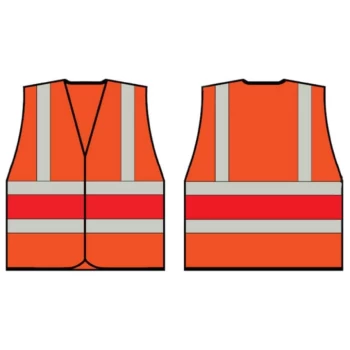 Image of Orange Wceng Vest with Red Band - Size XL