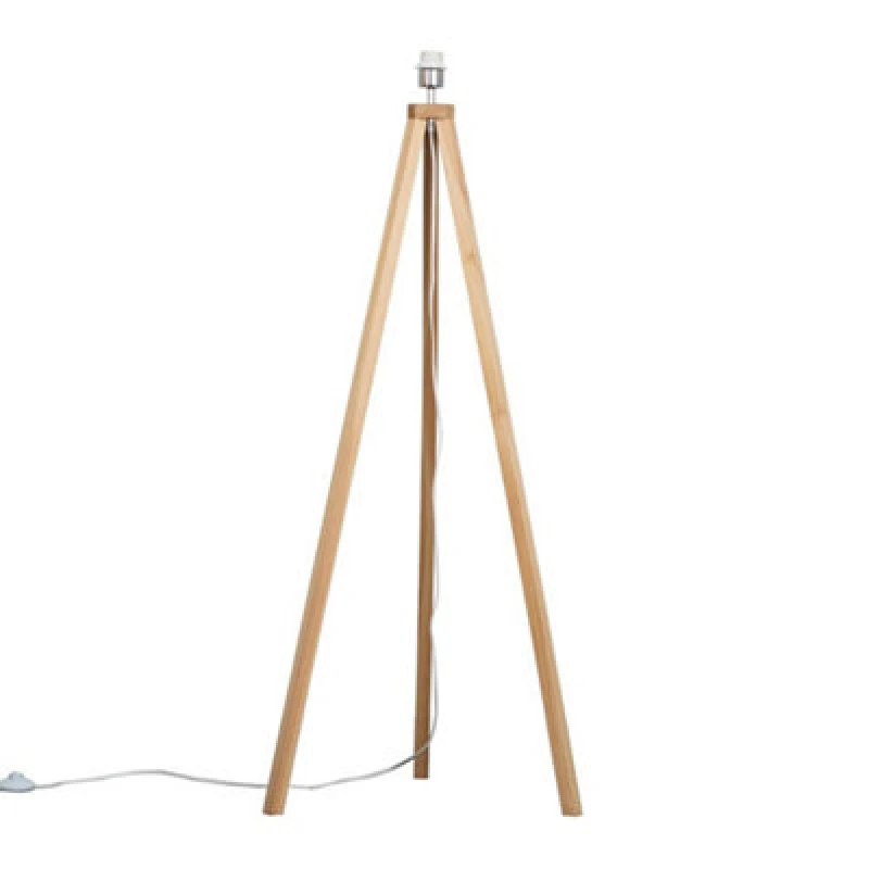 Image of ValueLights Barbro Tripod Floor Light Lamp - Base Only Light Brown