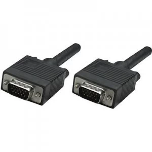 Image of Manhattan VGA Cable 7.50 m screwable Black [1x VGA plug - 1x VGA plug]