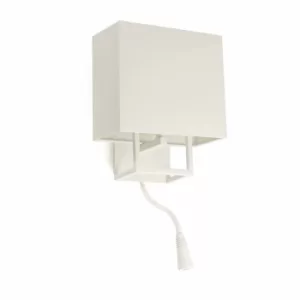 Image of Vesper 1 Light Indoor Wall Light Reading Lamp White with Shade, E14