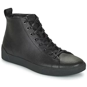 Image of Hugo Boss Zero Red Patch Logo High Top Trainers Black Size 7 Men
