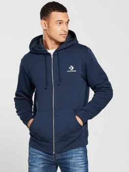 Image of Converse Star Chevron Full Zip Hoodie, Obsidian, Size XL, Men