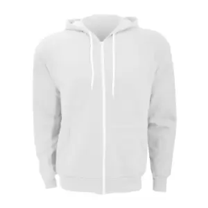 Image of Canvas Unixex Zip-up Polycotton Fleece Hooded Sweatshirt / Hoodie (XS) (White)