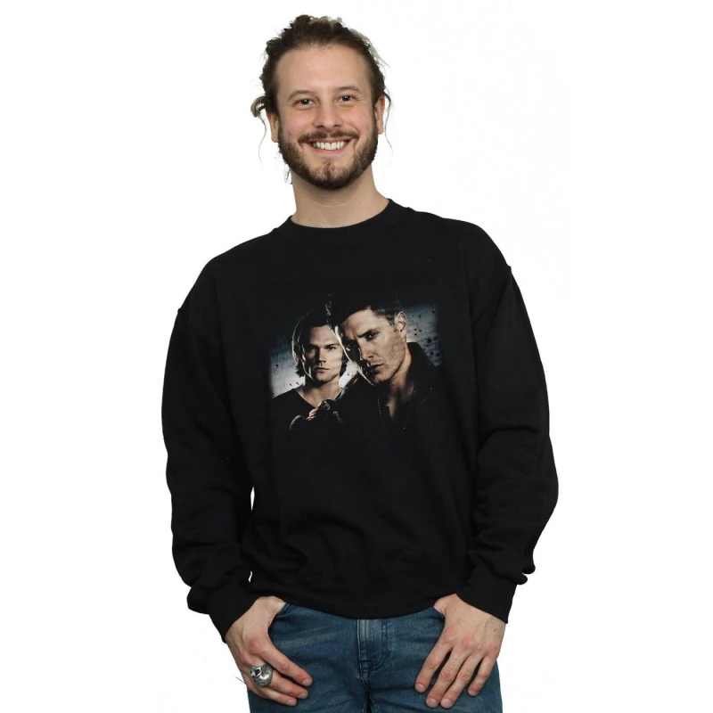 Image of Supernatural Supernatural Men Sam And Dean Poster Sweatshirt in Black Size: Small Black S Male 5057972558973