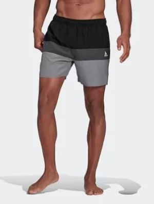 Image of adidas Short-length Colorblock Swim Shorts, Black/Grey, Size 2XL, Men