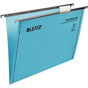 image of Leitz Ultimate Foolscap Suspension File Blue with Tabs Inserts V Base