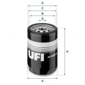 image of 2343600 UFI Oil Filter Oil Spin-On