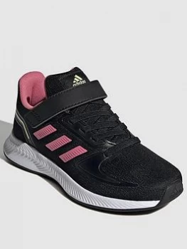 Image of adidas Kids Unisex Runfalcon 2.0 Trainers - Black/Pink, Size 1