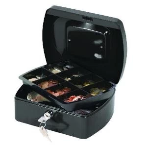 image of Q-Connect Cash Box 8" Black KF02602