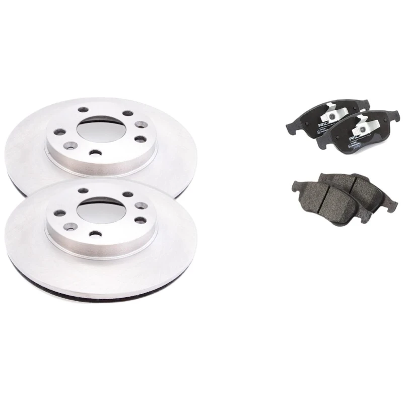 Image of RIDEX 3405B2139 Brake disc and pads set Front Axle, Brake Disc Type: internally vented, not prepared for wear warning indicator Brake Set,disc brakes