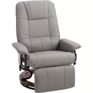 image of Homcom - Ergonomic Office Recliner Sofa Chair pu Leather Armchair Lounger Grey - Grey