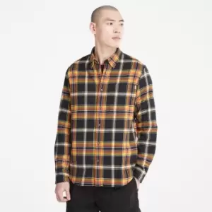 image of Timberland Heavy Flannel Check Shirt For Men In Black Black, Size S