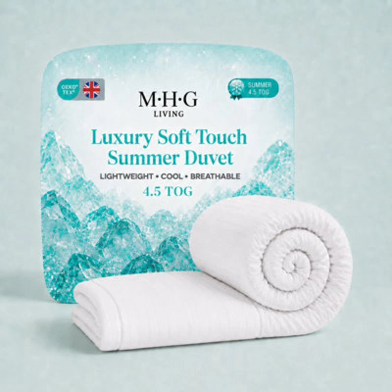 Image of MHG Living MHG Living Super King Size Summer Lightweight Hollowfibre Duvet 4.5 Tog - White - Wilko White