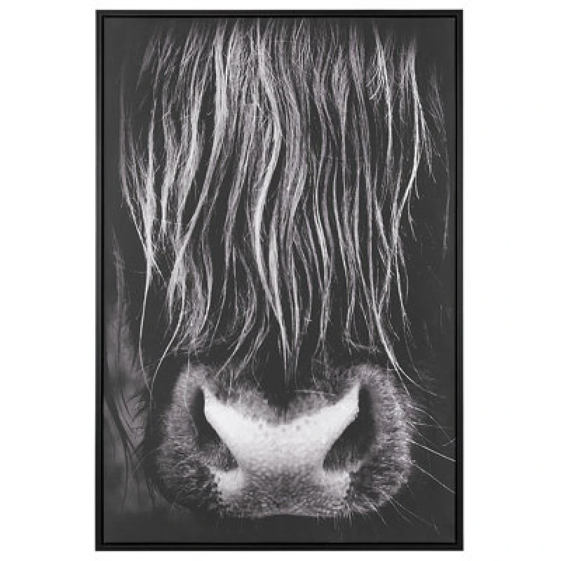Image of Beliani Canvas Galeata Animal Motif 63 X 99cm Black