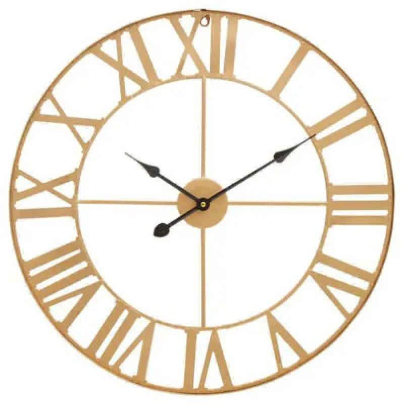 Image of Genova Large Gold Metal Wall Clock 60Cm