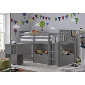 Image of Milo Sleep Station Desk Storage Kids Bed Grey