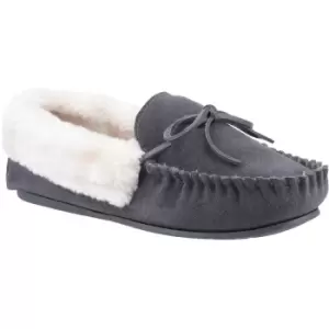 image of Cotswold Womens Sopworth Slip On Suede Moccasin Slippers UK Size 5 (EU 38)