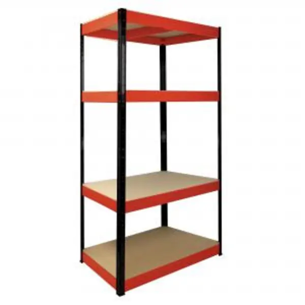 image of RB Boss 4x Tier Shelving Unit - 1800x900x400mm 300kgs UDL - RedBlack NTDS13503